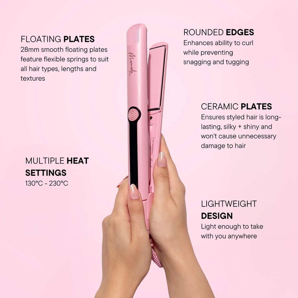 Mermade Hair Pink Straightener, Flat Iron, hair straightener, new, 1.1 inch